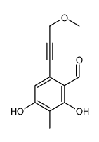 Benzaldehyde, 2,4-dihydroxy-6-(3-methoxy-1-propynyl)-3-methyl- (9CI)结构式