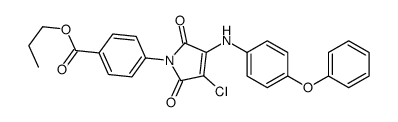 propyl 4-[3-chloro-2,5-dioxo-4-(4-phenoxyanilino)pyrrol-1-yl]benzoate结构式