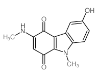 1H-Carbazole-1,4(9H)-dione,6-hydroxy-9-methyl-3-(methylamino)- structure