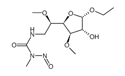 ethyl-3,5-di-O-methyl-6-deoxy-6-(3-methyl-3-nitrosoureido)-α-D-glucofuranoside结构式