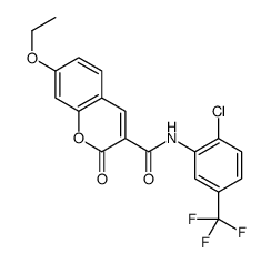 N-[2-chloro-5-(trifluoromethyl)phenyl]-7-ethoxy-2-oxochromene-3-carboxamide结构式