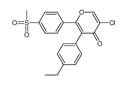 5-chloro-3-(4-ethylphenyl)-2-(4-methylsulfonylphenyl)pyran-4-one结构式