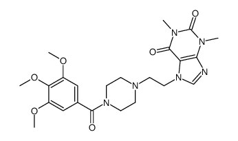 1H-Purine-2,6-dione, 3,7-dihydro-1,3-dimethyl-7-(2-(4-(3,4,5-trimethox ybenzoyl)-1-piperazinyl)ethyl)- picture