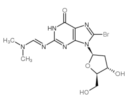 8-BROMO-N2-(DIMETHYLAMINOMETHYLIDENE)-2'-DEOXYGUANOSINE结构式