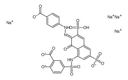 5-[[[7-[(4-Carboxyphenyl)azo]-8-hydroxy-4,6-disulfo-1-naphthalenyl]amino]sulfonyl]-2-hydroxybenzoic acid结构式