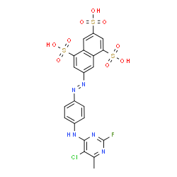 7-[[4-[(5-Chloro-2-fluoro-6-methyl-4-pyrimidinyl)amino]phenyl]azo]-1,3,5-naphthalenetrisulfonic acid结构式
