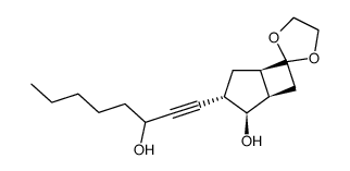 (1α,5α)-3α-(3-hydroxyoct-1-ynyl)spiro[bicyclo[3.2.0]heptane-6,2'-[1,3]dioxolan]-2β-ol结构式