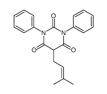 5-(3-methylbut-2-enyl)-1,3-diphenyl-1,3-diazinane-2,4,6-trione结构式