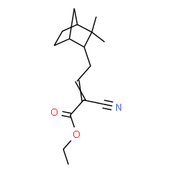 Ethyl 2-cyano-4-(3,3-dimethylbicyclo[2.2.1]hept-2-yl)-2-butenoate structure