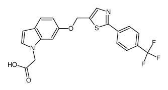 {6-[2-(4-trifluoromethyl-phenyl)-thiazol-5-ylmethoxy]-indol-1-yl}-acetic acid Structure