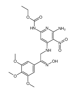 ethyl (6-amino-4-((2-(hydroxyimino)-2-(3,4,5-trimethoxyphenyl)ethyl)amino)-5-nitropyridin-2-yl)carbamate结构式