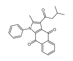 2-methyl-3-(3-methylbutanoyl)-1-phenylbenzo[f]indole-4,9-dione结构式