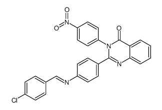 2-[4-[(4-chlorophenyl)methylideneamino]phenyl]-3-(4-nitrophenyl)quinazolin-4-one结构式