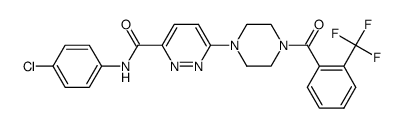 6-[4-(2-trifluoromethylbenzoyl)piperazin-1-yl]pyridazine-3-carboxylic acid (4-chlorophenyl)amide结构式