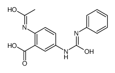 2-acetamido-5-[[(phenylamino)carbonyl]amino]benzoic acid structure