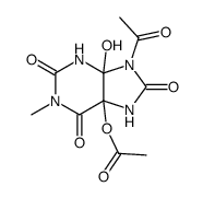 5-acetoxy-9-acetyl-4-hydroxy-1-methyl-tetrahydro-purine-2,6,8-trione结构式