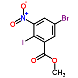 Methyl 5-bromo-2-iodo-3-nitrobenzoate结构式