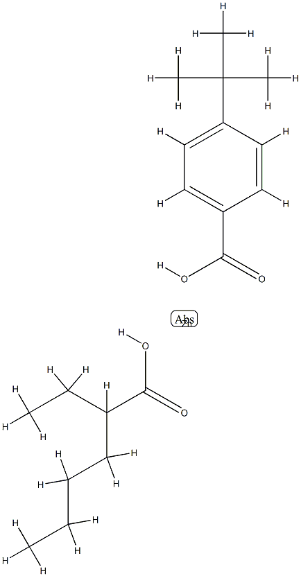 (p-tert-butylbenzoato)(2-ethylhexanoato)zinc structure