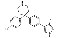 4-(4-chlorophenyl)-4-[4-(5-methyl-1H-pyrazol-4-yl)phenyl]piperidine结构式