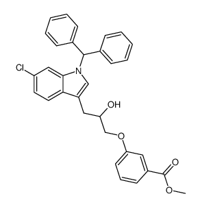 methyl 3-[3-[6-chloro-1-(diphenylmethyl)-1H-indol-3-yl]-2-hydroxypropoxy]benzoate Structure