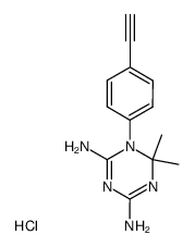 1-(4-Ethynyl-phenyl)-6,6-dimethyl-1,6-dihydro-[1,3,5]triazine-2,4-diamine; hydrochloride Structure