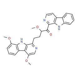 4-(4,8-Dimethoxy-9H-pyrido[3,4-b]indol-1-yl)-2-methoxy-1-(9H-pyrido[3,4-b]indol-1-yl)-1-butanone结构式