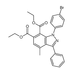 1-(4-Bromo-phenyl)-4-methyl-3-phenyl-1H-indazole-6,7-dicarboxylic acid diethyl ester Structure