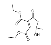 3-Hydroxy-3-methyl-5-oxo-cyclopent-1-ene-1,2-dicarboxylic acid diethyl ester Structure