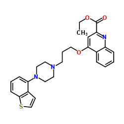 Ethyl 4-{3-[4-(1-benzothiophen-4-yl)-1-piperazinyl]propoxy}-2-quinolinecarboxylate结构式