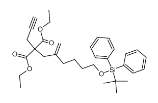2-[6-(tert-Butyl-diphenyl-silanyloxy)-2-methylene-hexyl]-2-prop-2-ynyl-malonic acid diethyl ester结构式