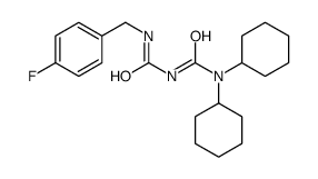 1,1-dicyclohexyl-3-[(4-fluorophenyl)methylcarbamoyl]urea Structure