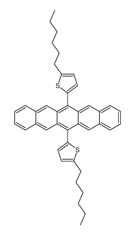 2-hexyl-5-[13-(5-hexylthiophen-2-yl)pentacen-6-yl]thiophene结构式