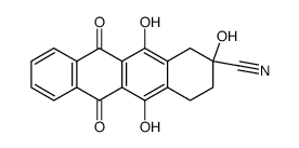 (+/-)-2-cyano-2,5,12-trihydroxy-1,2,3,4-tetrahydro-6,11-naphthacenedione Structure