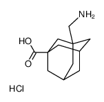 3-(Aminomethyl)-1-adamantanecarboxylic acid hydrochloride (1:1)结构式