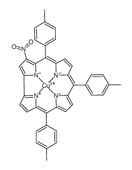 3-nitro-5,10,15-tris[(4-methylphenyl)corrolato]copper(III) Structure