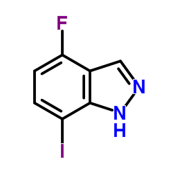 4-Fluoro-7-iodo-1H-indazole结构式