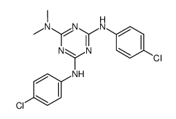 2,4-Bis(p-chloranilino)-6-dimethylamino-1,3,5-triazin结构式