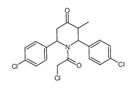 N-chloroacetyl-3-methyl-2,6-bis(p-chlorophenyl)piperidin-4-one结构式