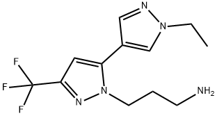 3-[1'-Ethyl-5-(trifluoromethyl)-1'H,2H-3,4'-bipyrazol-2-yl]propan-1-amine Structure