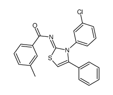 N-[3-(3-chlorophenyl)-4-phenyl-1,3-thiazol-2-ylidene]-3-methylbenzamide结构式