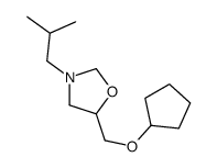 5-(cyclopentyloxymethyl)-3-(2-methylpropyl)-1,3-oxazolidine Structure