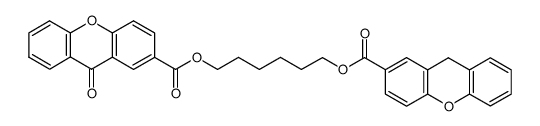 9-Oxo-9H-xanthene-2-carboxylic acid 6-(9H-xanthene-2-carbonyloxy)-hexyl ester Structure