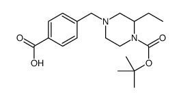 4-[[3-ethyl-4-[(2-methylpropan-2-yl)oxycarbonyl]piperazin-1-yl]methyl]benzoic acid结构式