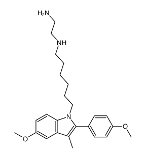N1-{6-[5-Methoxy-2-(4-methoxy-phenyl)-3-methyl-indol-1-yl]-hexyl}-ethane-1,2-diamine Structure