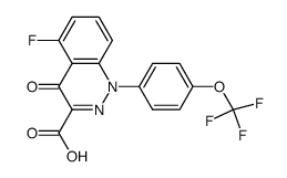 1-(4-trifluoromethoxyphenyl)-1,4-dihydro-4-oxo-5-fluorocinnoline-3-carboxylic acid结构式