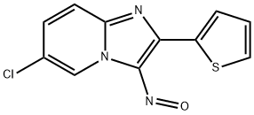6-Chloro-3-nitroso-2-thiophen-2-yl-imidazo[1,2-a]pyridine结构式