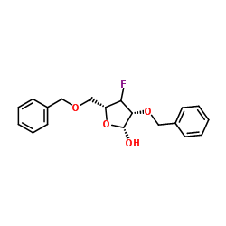 (3ξ)-2,5-Di-O-benzyl-3-deoxy-3-fluoro-β-D-threo-pentofuranose结构式