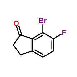 7-溴-6-氟-2,3-二氢-1H-茚-1-酮结构式