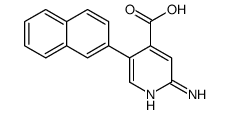 2-amino-5-naphthalen-2-ylpyridine-4-carboxylic acid结构式