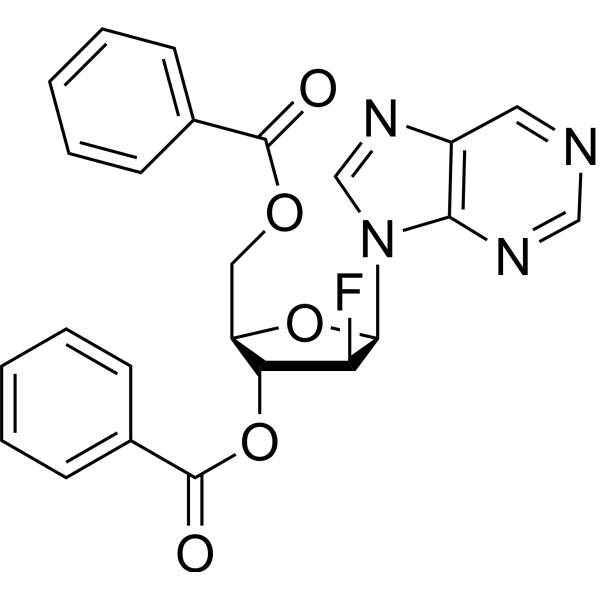 Purine-9-beta-D-(3',5'-di-O-benzoyl-2'-deoxy-2'-fluoro)arabinoriboside结构式